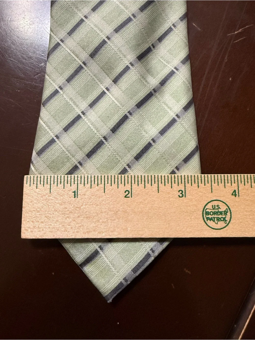 Perry Ellis Blue Geometric & Light Green Plaid Silk Ties